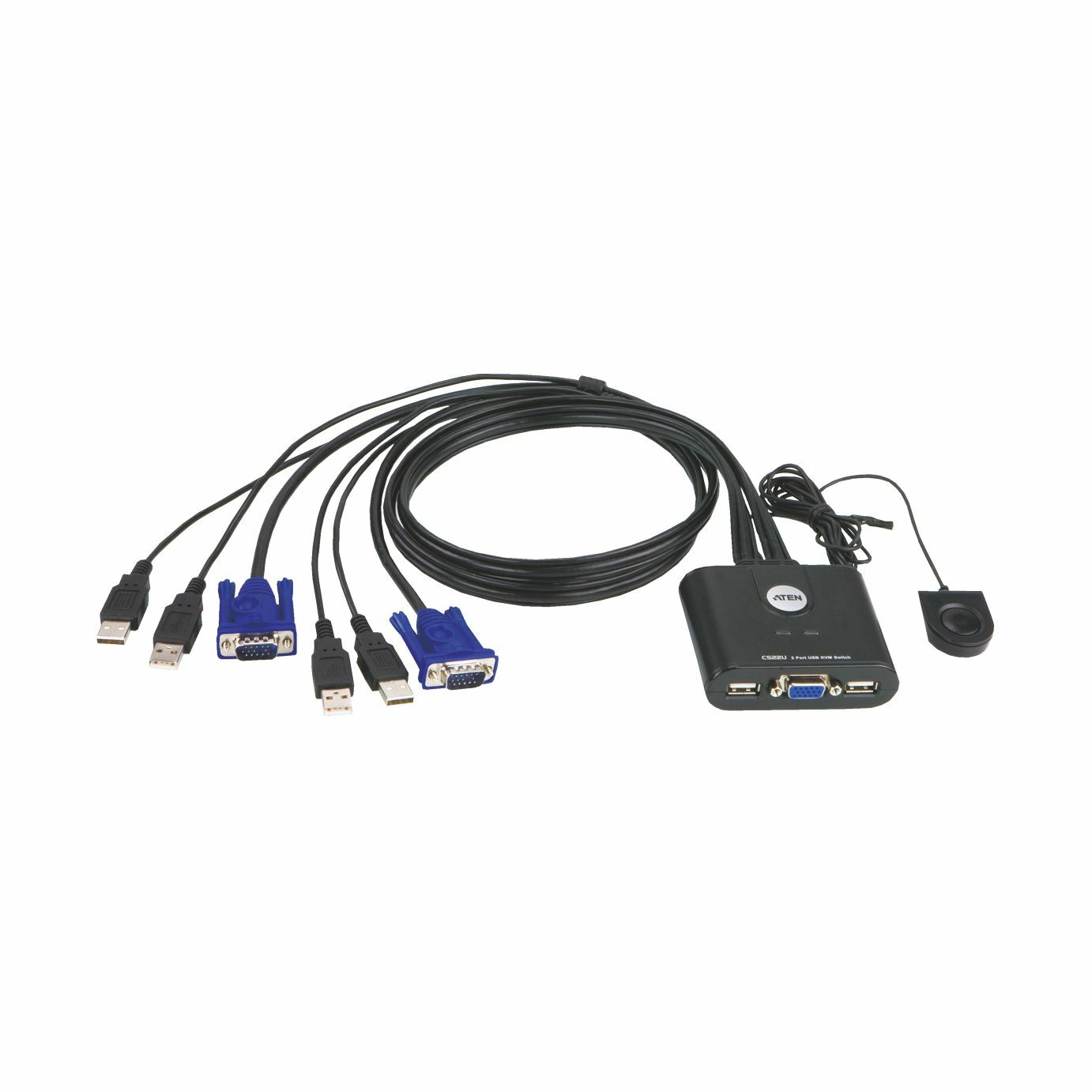 ATEN KVM stikalo 2x1 mini VGA/USB s kabli CS22U