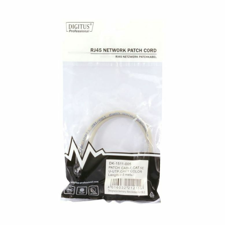 Digitus patch UTP CAT.5e 0,5m siv - slika 2