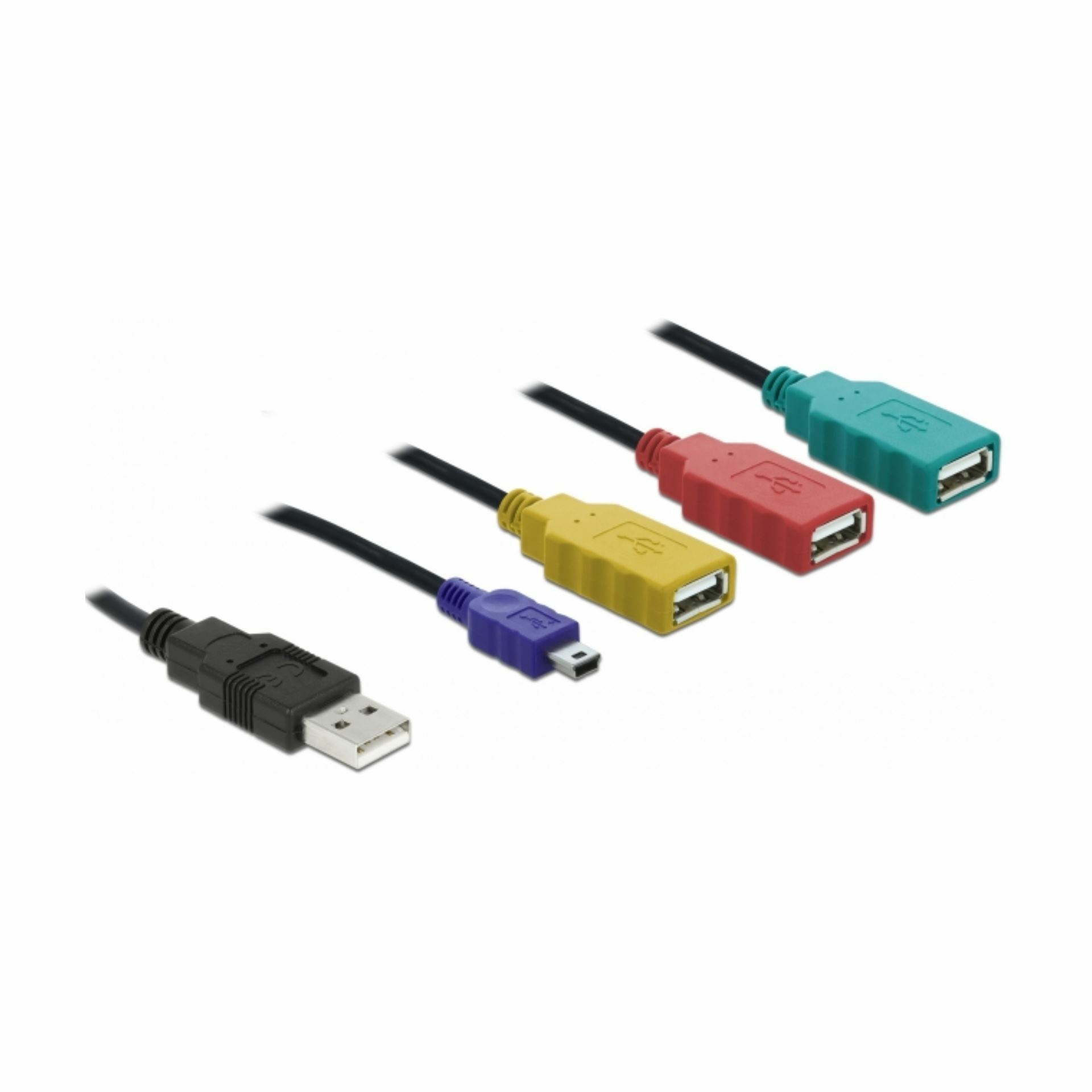 Delock hub USB na kablu 3xA mini USB 61724 - slika 2