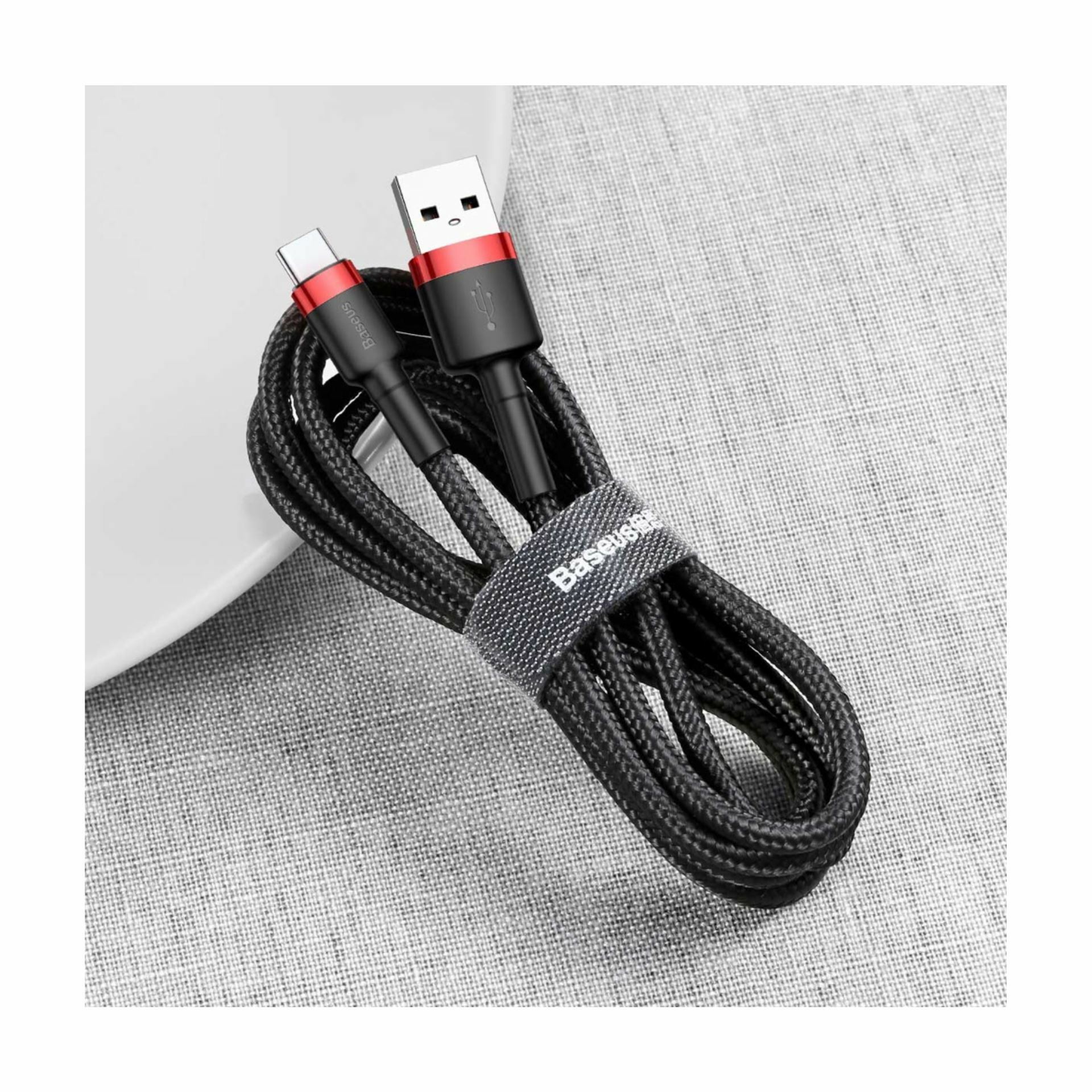 Baseus kabel USB A-C 1m 3A Cafule rdeč+črn CATKLF-B91 - slika 2