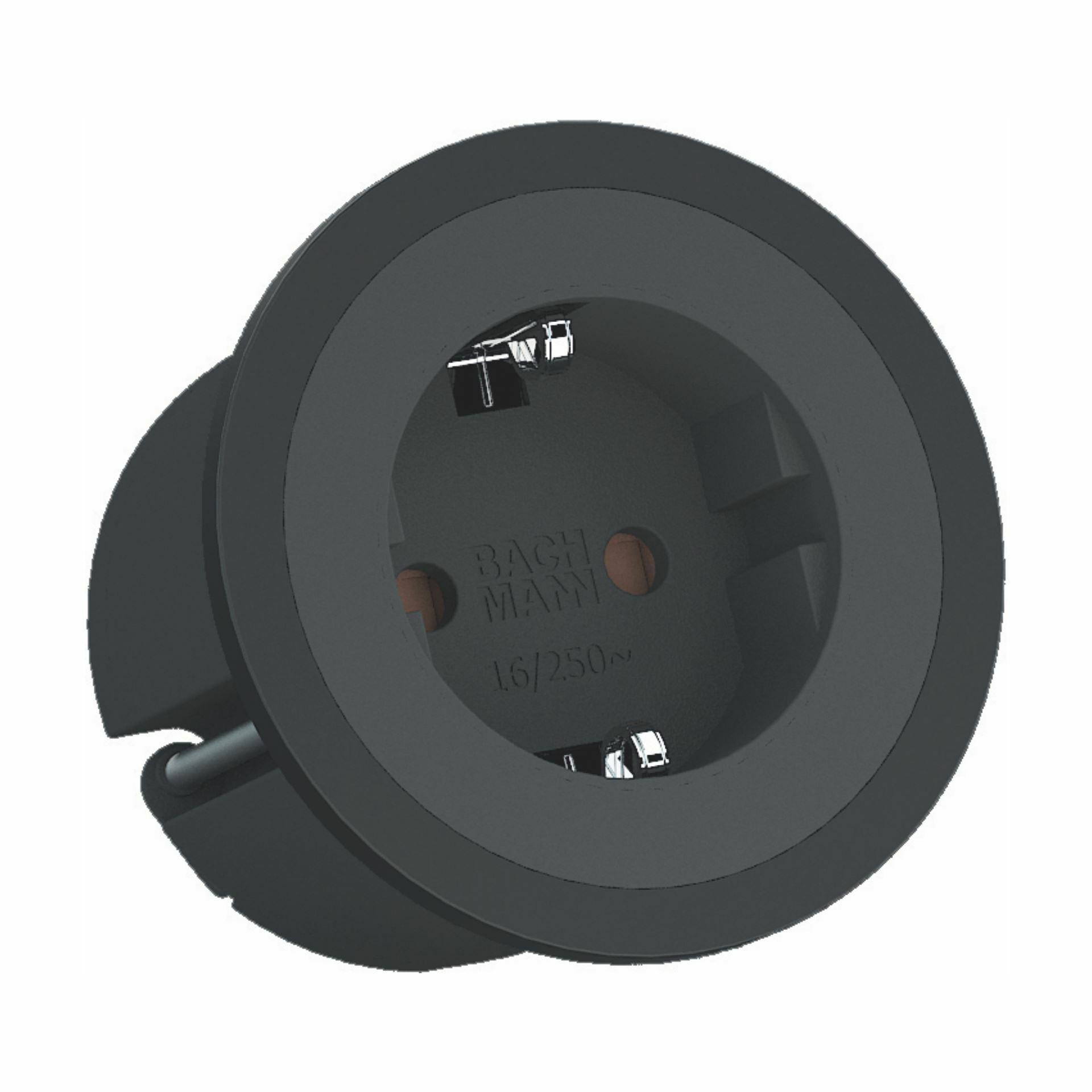 Bachmann PIX vgradna vtičnica 1x220V črna 2m 926.001 - slika 2