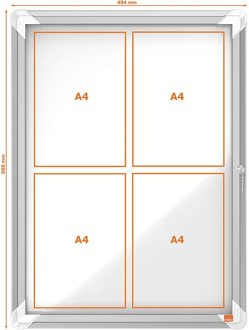Tabla oglasna nobo zunanja magnetna s ključem 4xa4 494x668mm 1902577