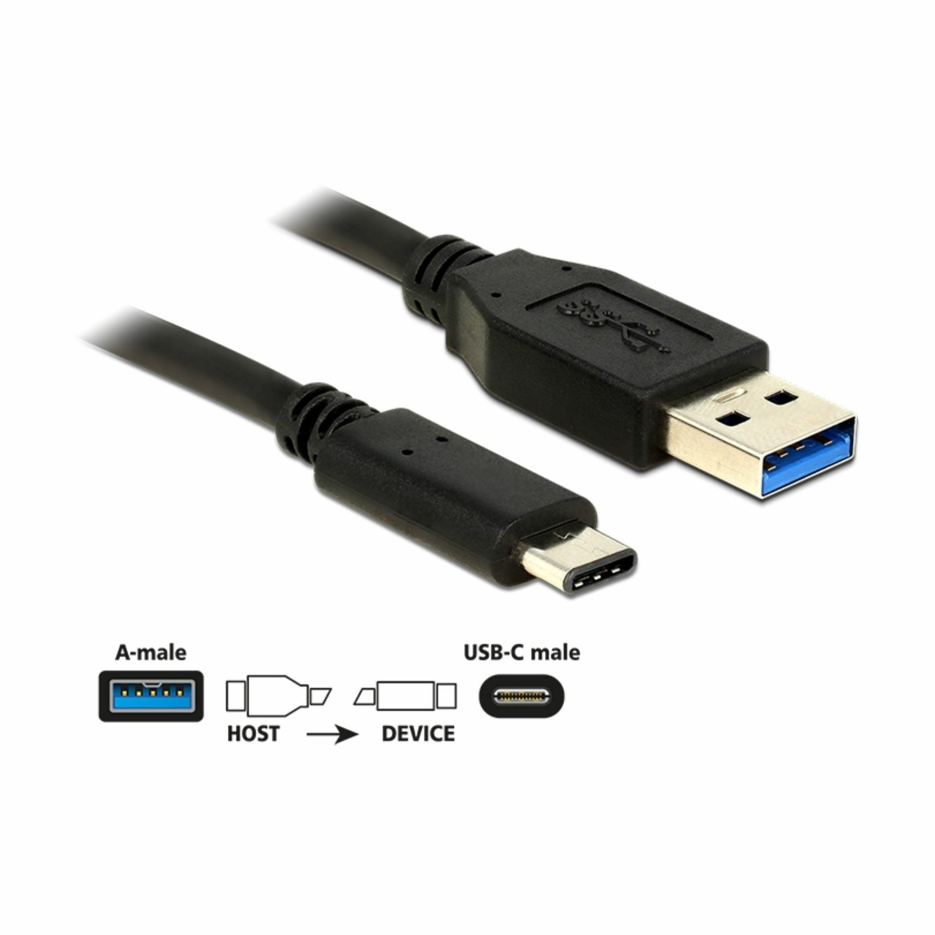 Delock kabel USB 3.1 A-C 0,5m črn 83869 - slika 2