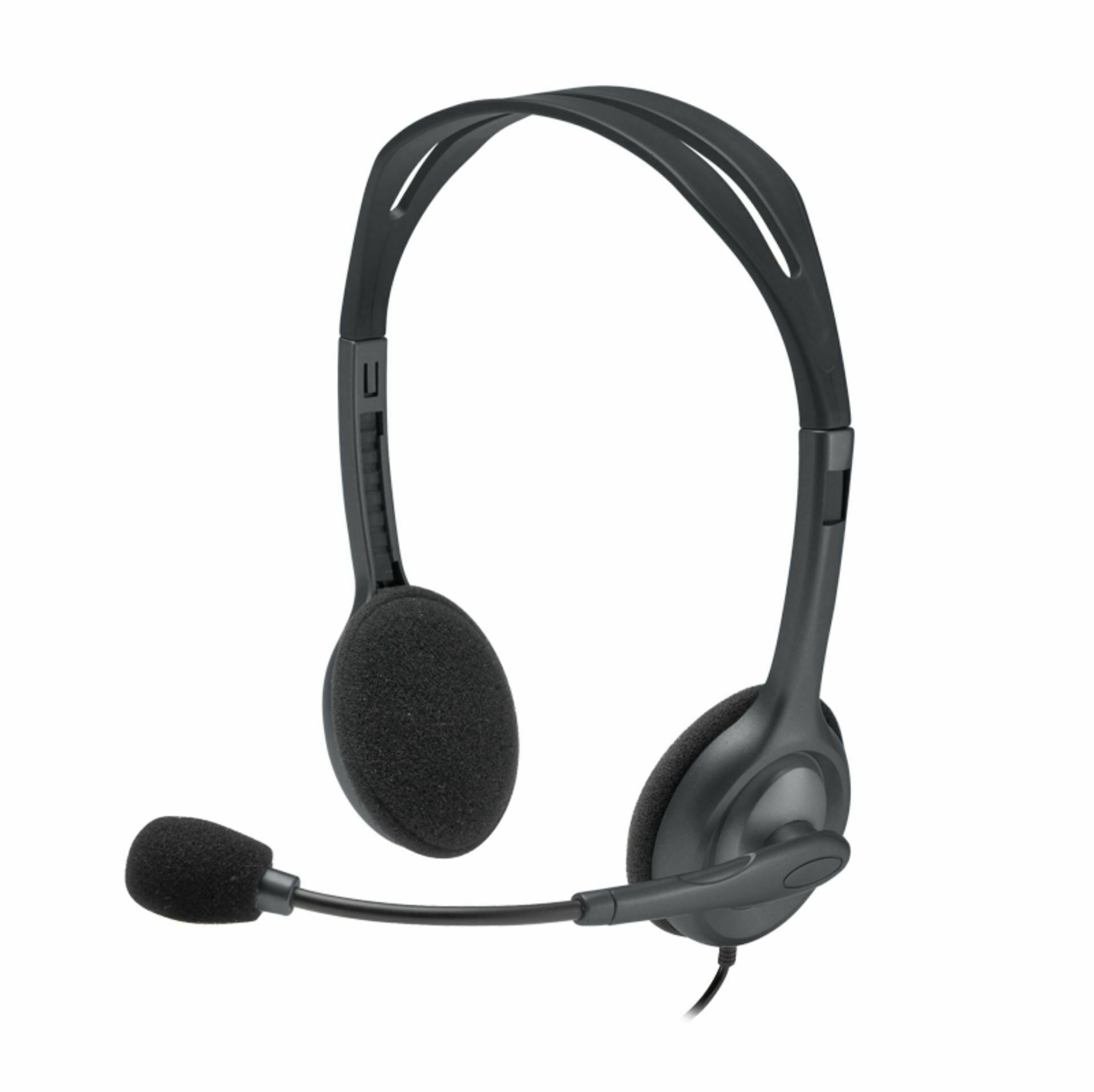 Logitech slušalke+mikrofon H111 temno sive 981-000593