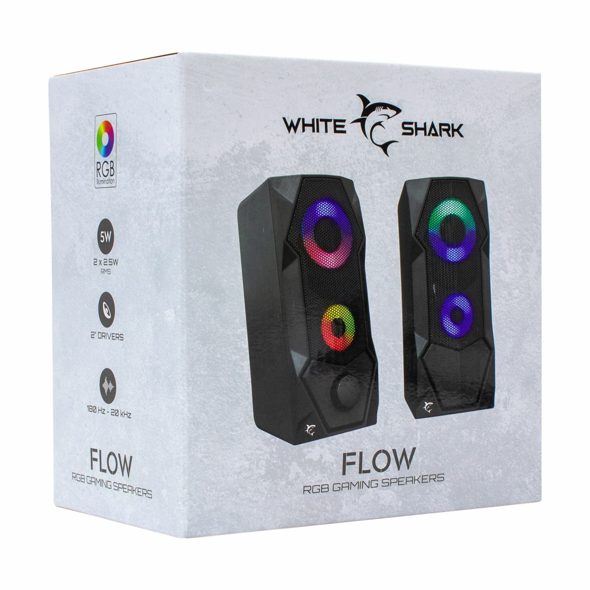 WHITE SHARK zvočniki 2.0 FLOW RGB USB črni GSP-634 FLOW - slika 3