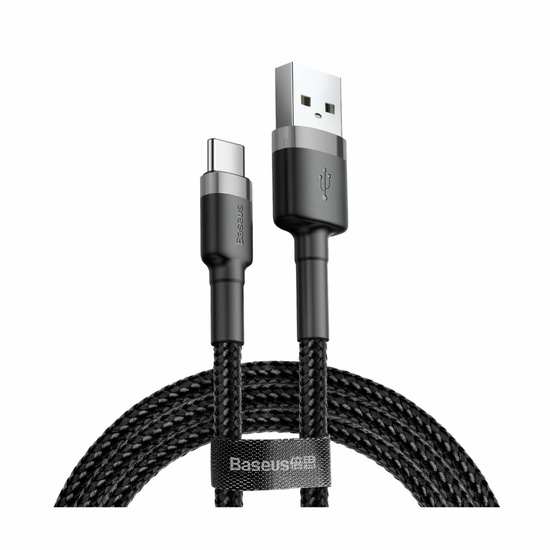Baseus kabel USB A-C 1m 3A Cafule siv/črn CATKLF-BG1