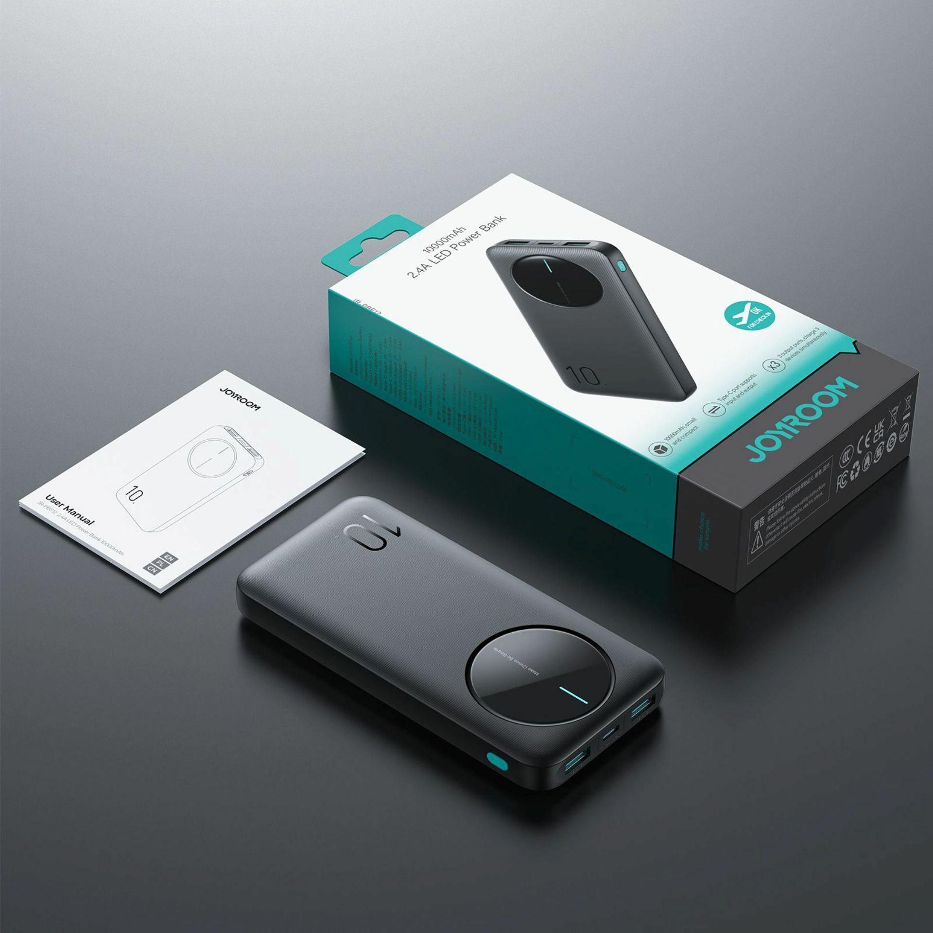 Joyroom prenosna baterija 10.000mAh PowerBank črna JR-PBF12 - slika 3