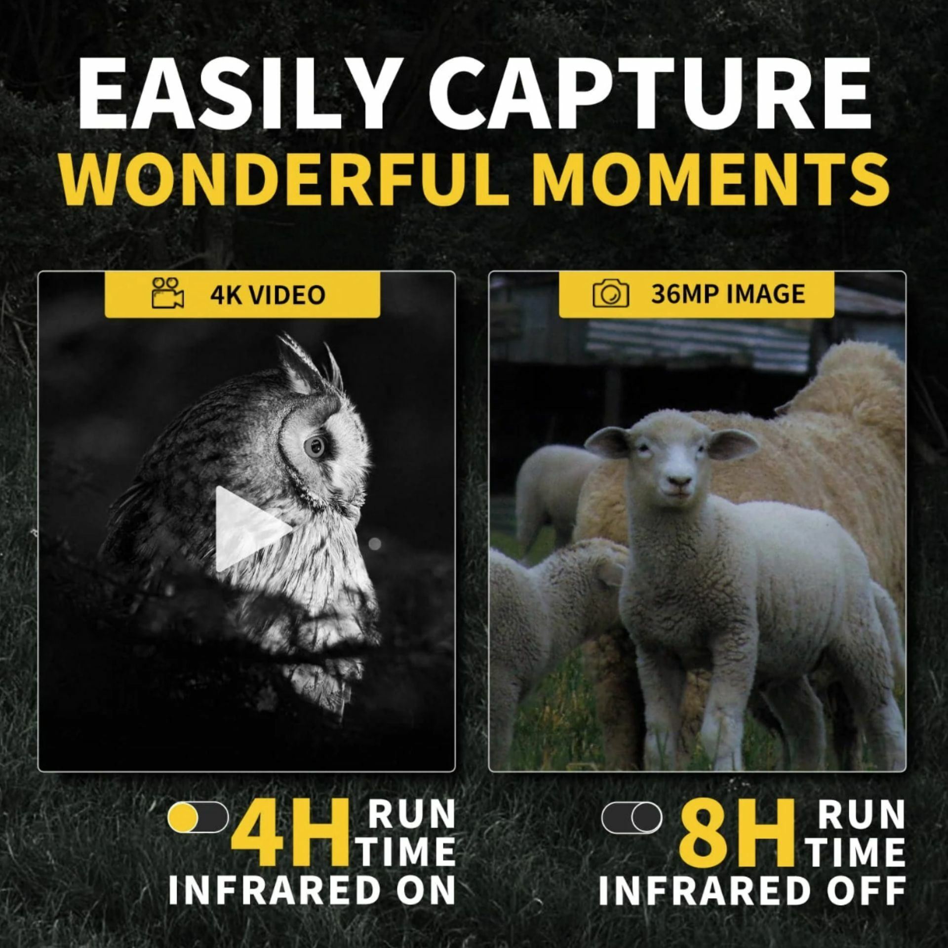 Fnirsi nočni daljnogled s snemanjem 4K monokular NVS-20 - slika 3