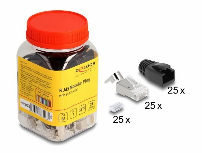 Delock RJ45 konektor CAT.6A, CAT.7 FTP pak/25 66903 - slika 2