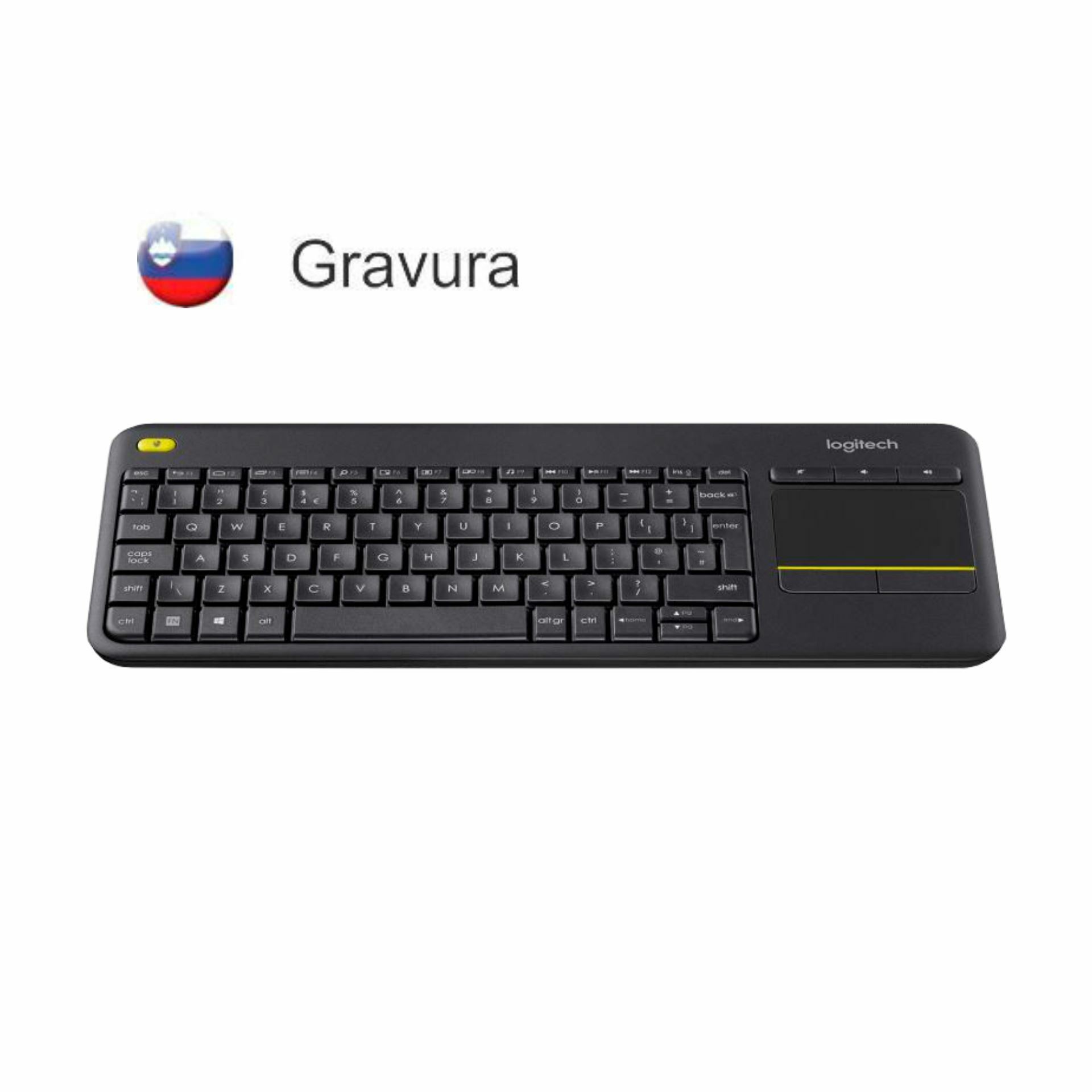 Logitech tipkovnica K400 Plus SLO brezžična Touch Unifying črna 920-008385 - slika 2