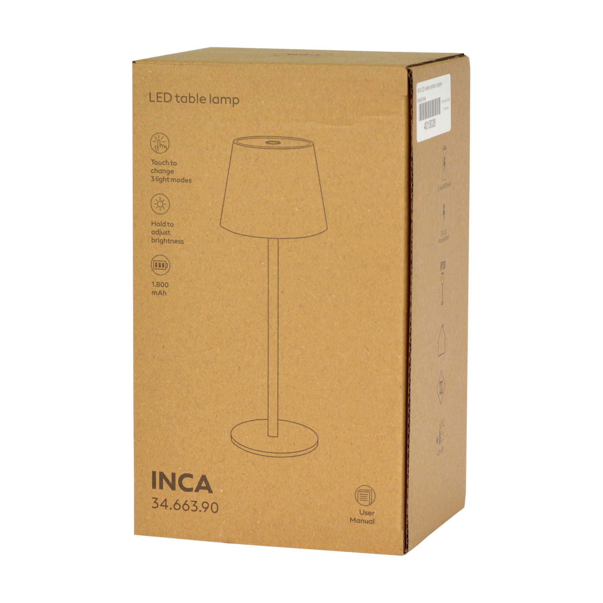 INCA LED svetilka namizna z vgrajeno baterijo bela - slika 3