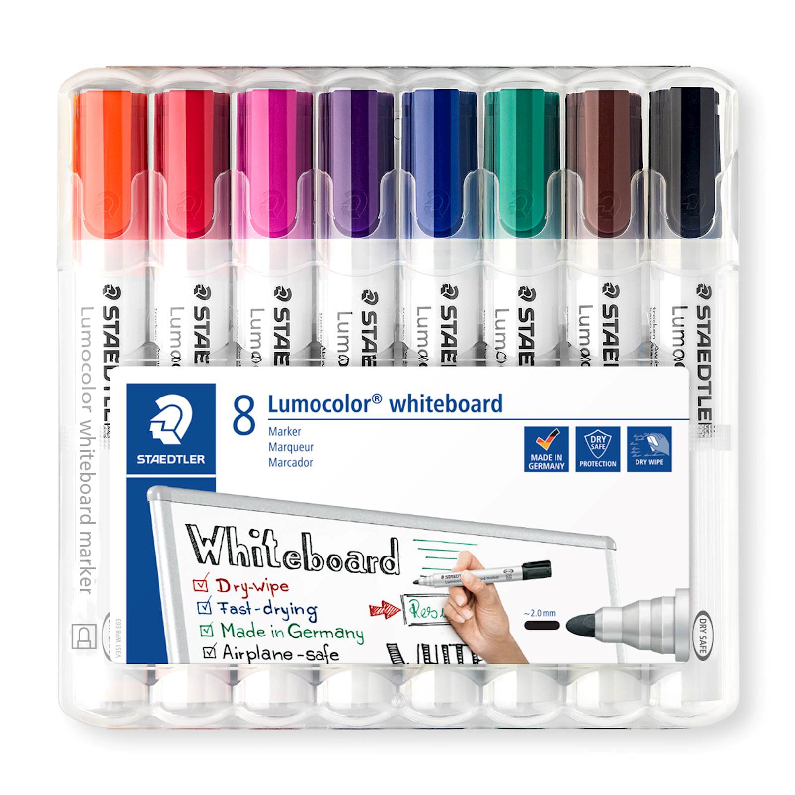 Staedtler marker Lumocolor Whiteboard, okrogla konica, 8/1 v Staedtler etuiju