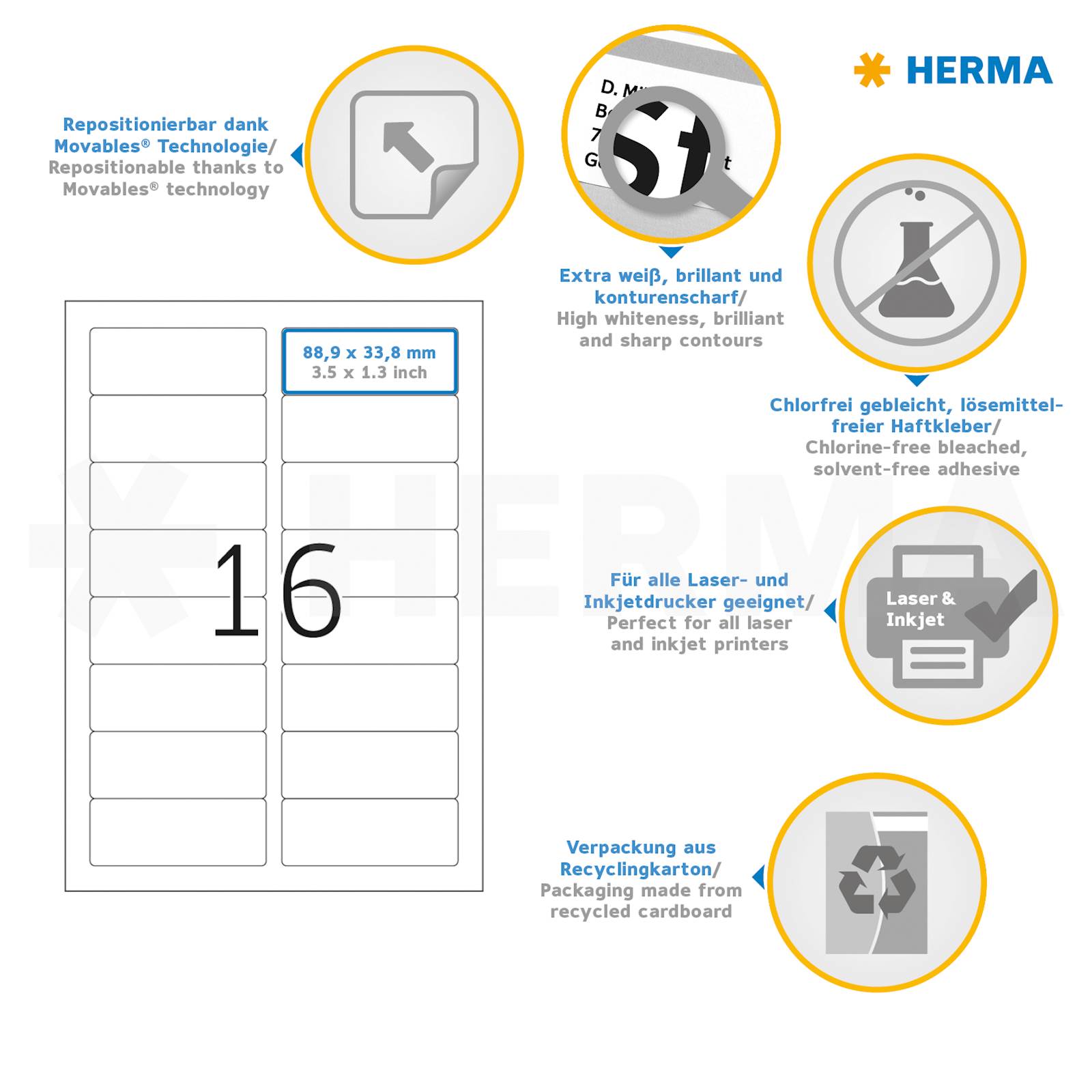 Herma etikete Superprint Removables, 88.9x33.8 mm, 100/1 - slika 5