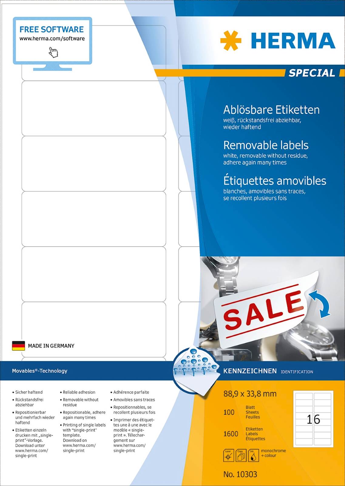 Herma etikete Superprint Removables, 88.9x33.8 mm, 100/1 - slika 6