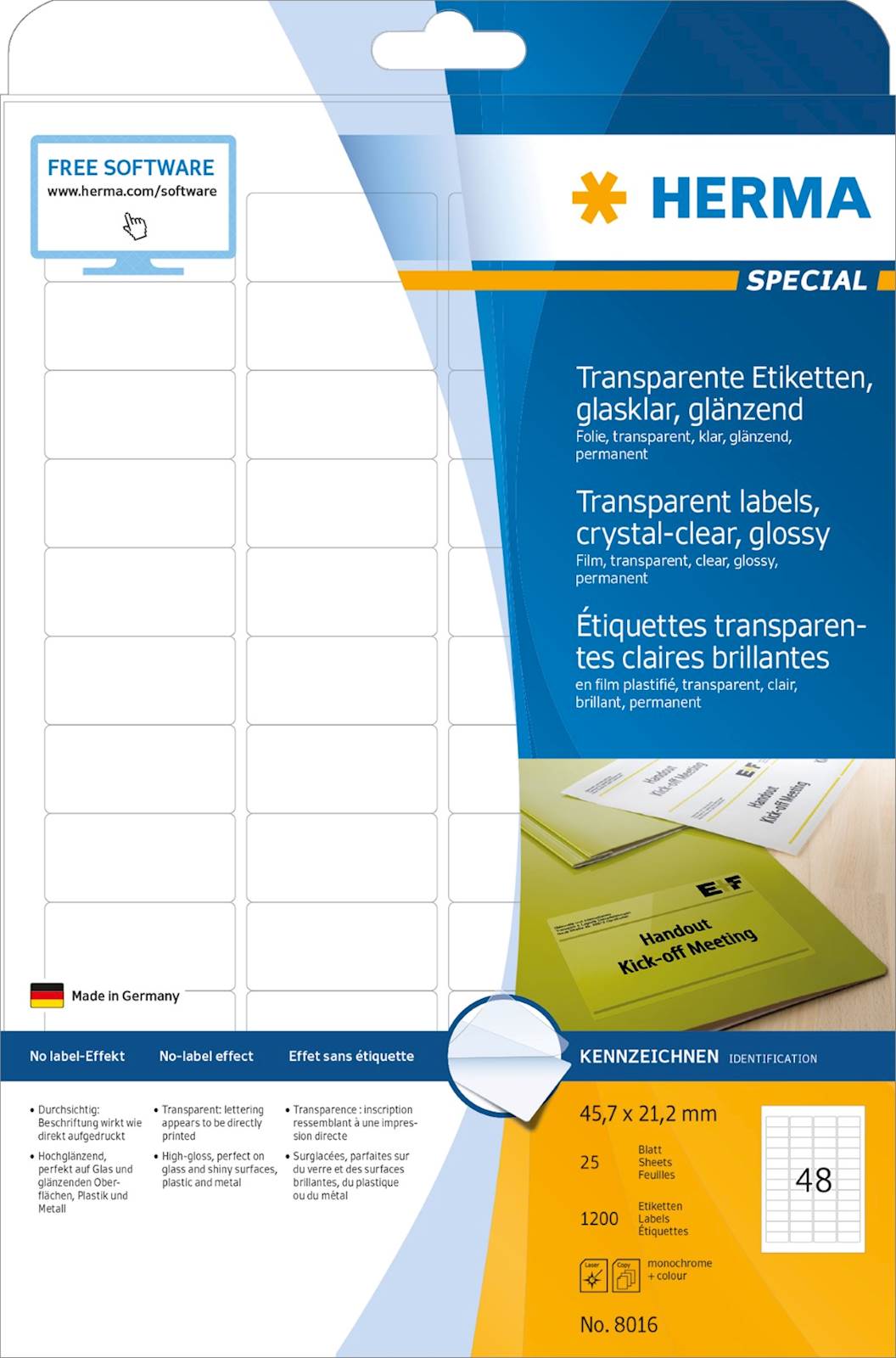 Herma etikete Superprint Special, 45,7x21,2 mm, 25/1, prozorne - slika 3