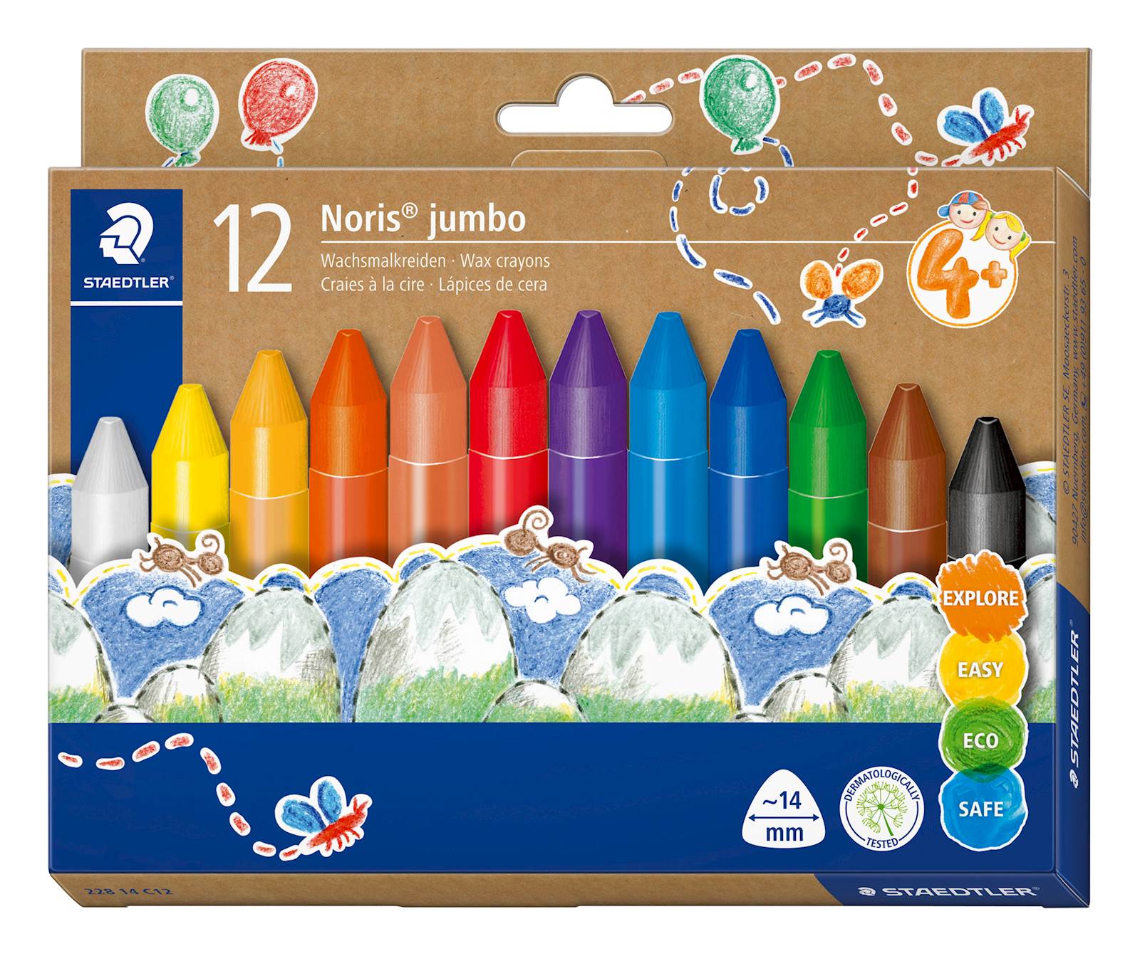 Staedtler voščenke Noris Jumbo trikotne, 14 mm, 12/1
