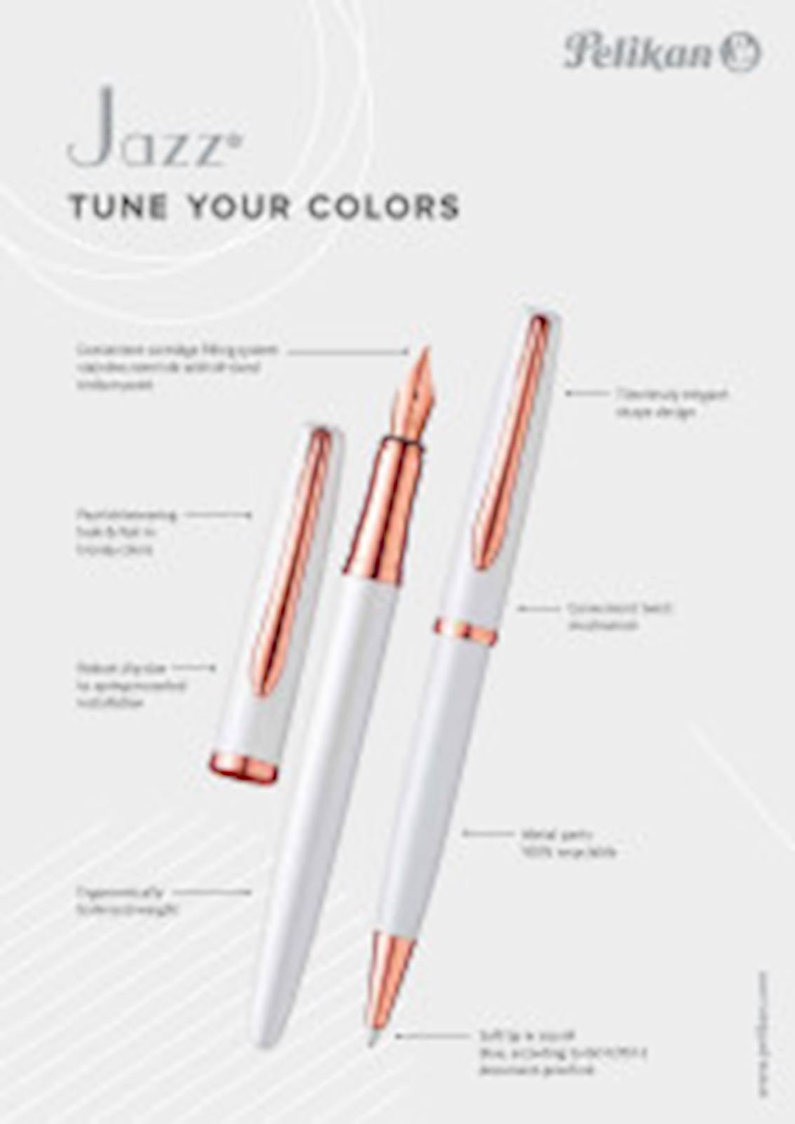 Pelikan kemični svinčnik Jazz Noble Elegance v darilni škatli - Perla bel - slika 5