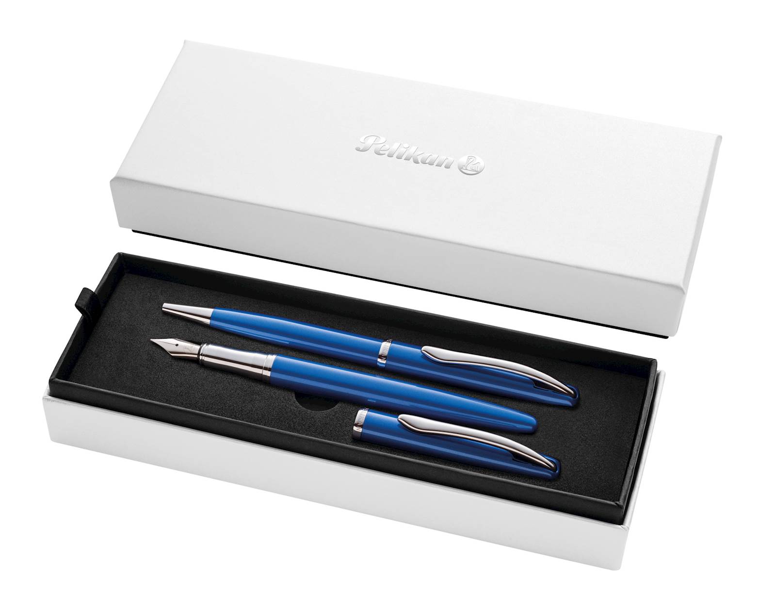 Pelikan Jazz Noble Elegance set, safirno modra, v darilni škatli