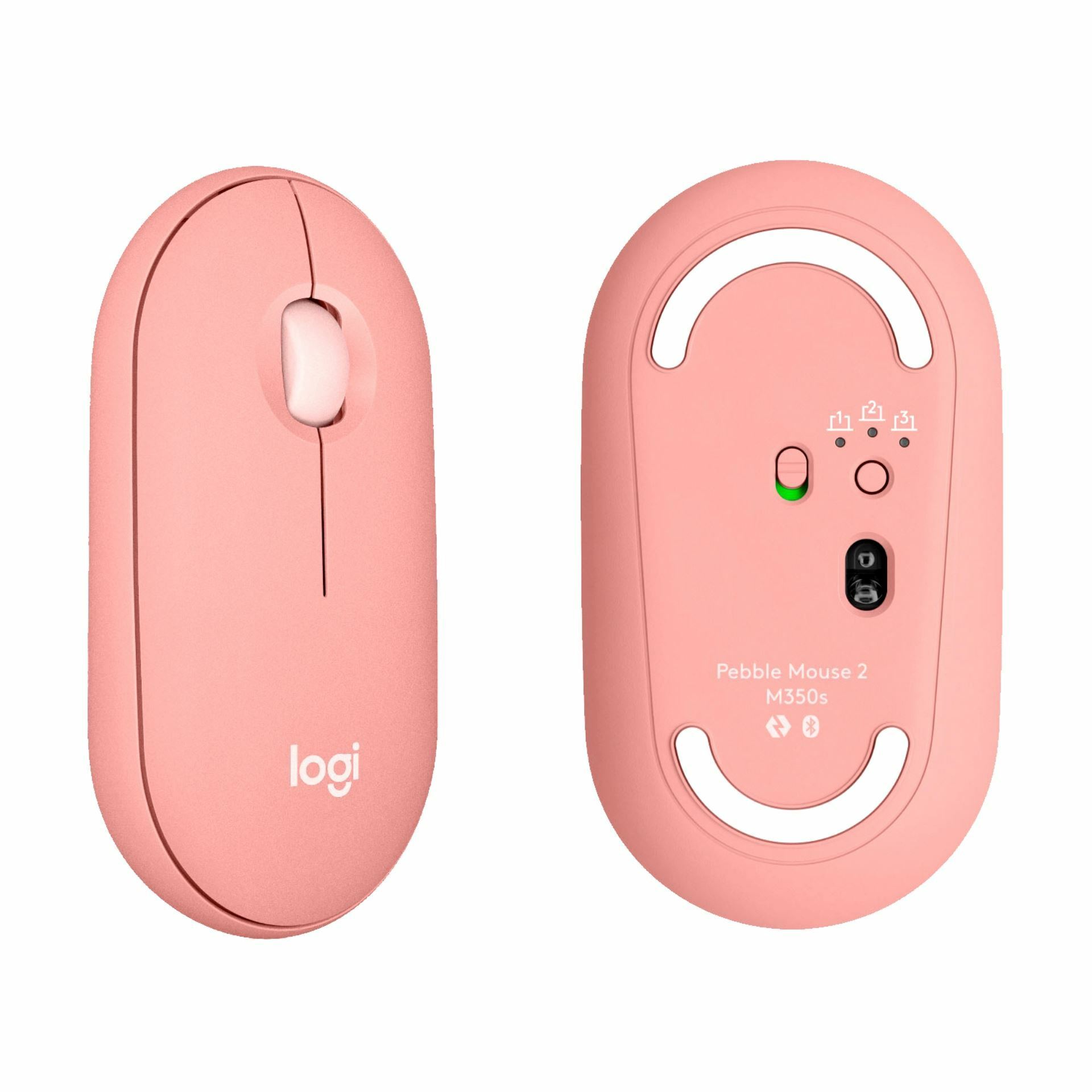 Logitech miška M350S Pebble 2 brezžična Bluetooth roza 910-007014 - slika 2