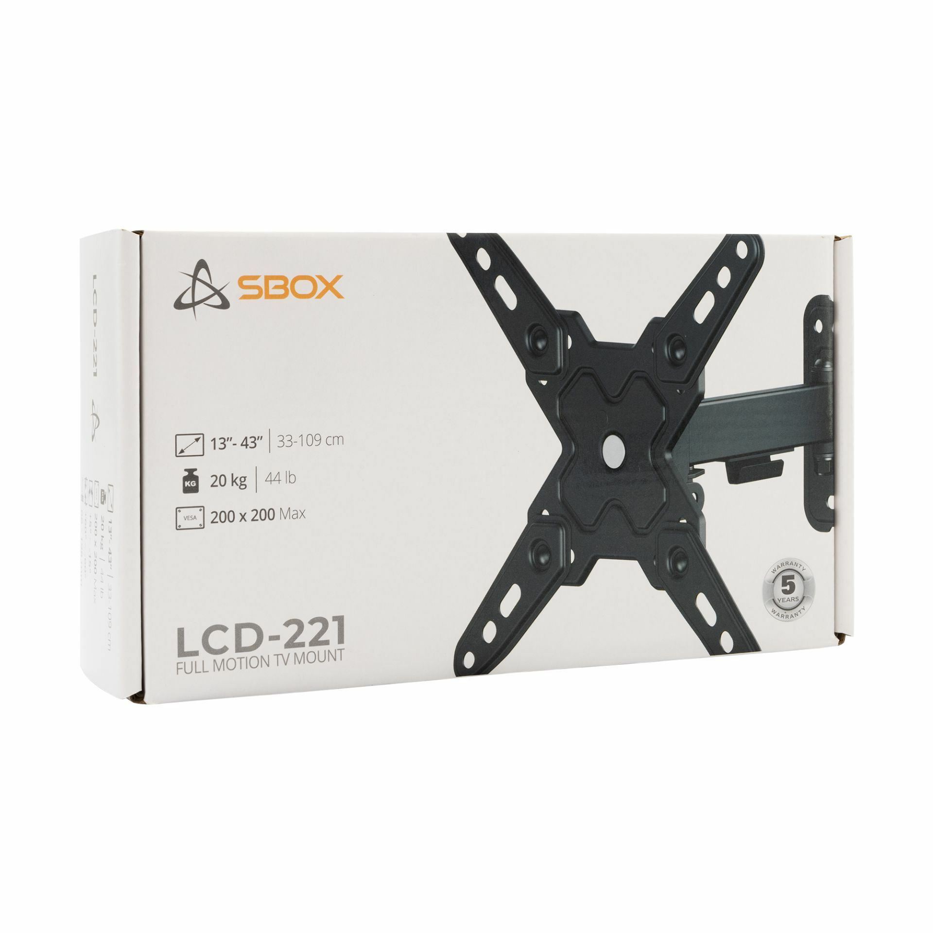 SBOX stenski nosilec za monitor LCD-221-2 črn - slika 3
