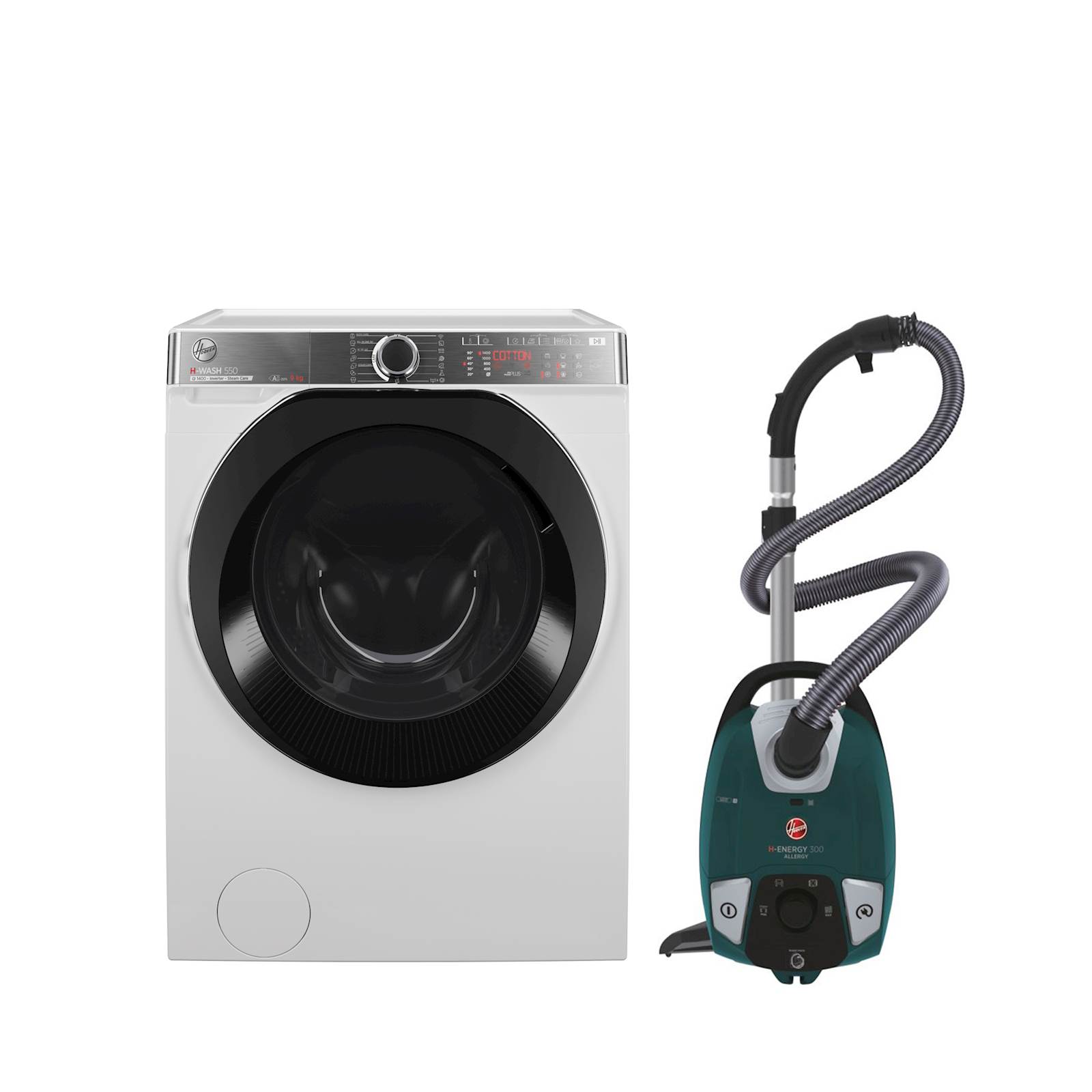 KOMPLET Pralni stroj HOOVER H5WPB49AMBC8/1-S + Sesalnik HOOVER HE330ALG 011