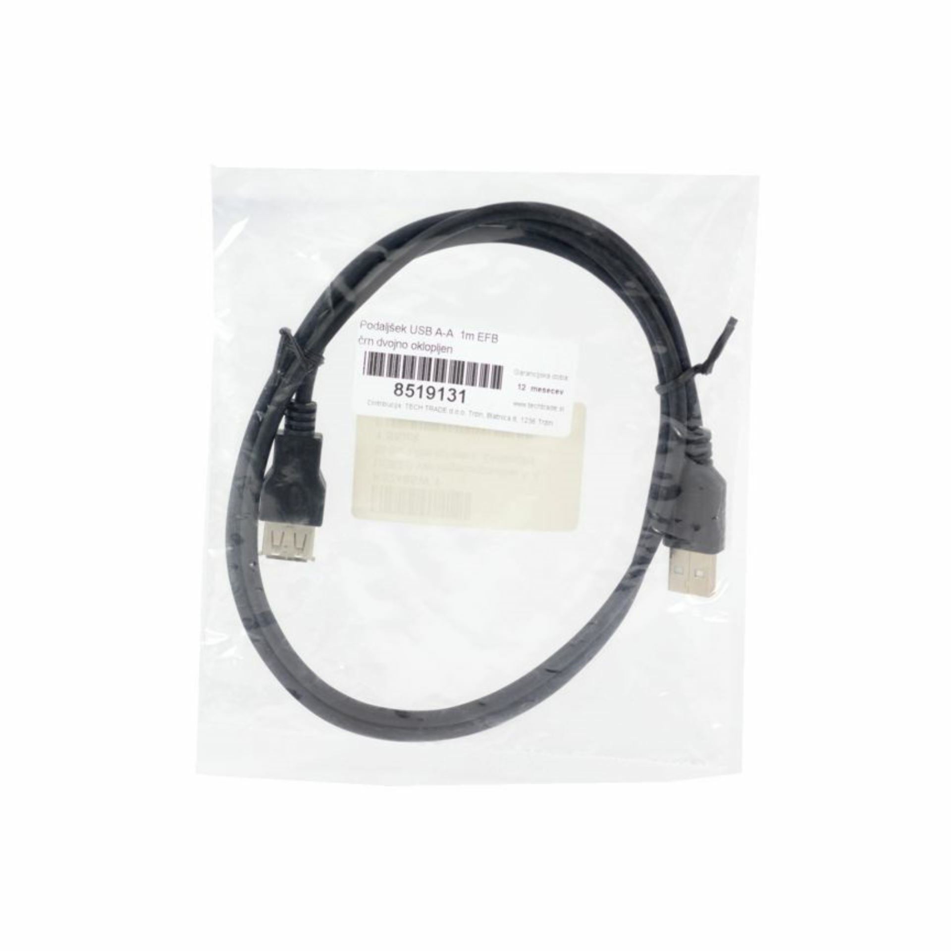 EFB podaljšek USB A-A 1m črn dvojno oklopljen K5248SW.1V2 - slika 2