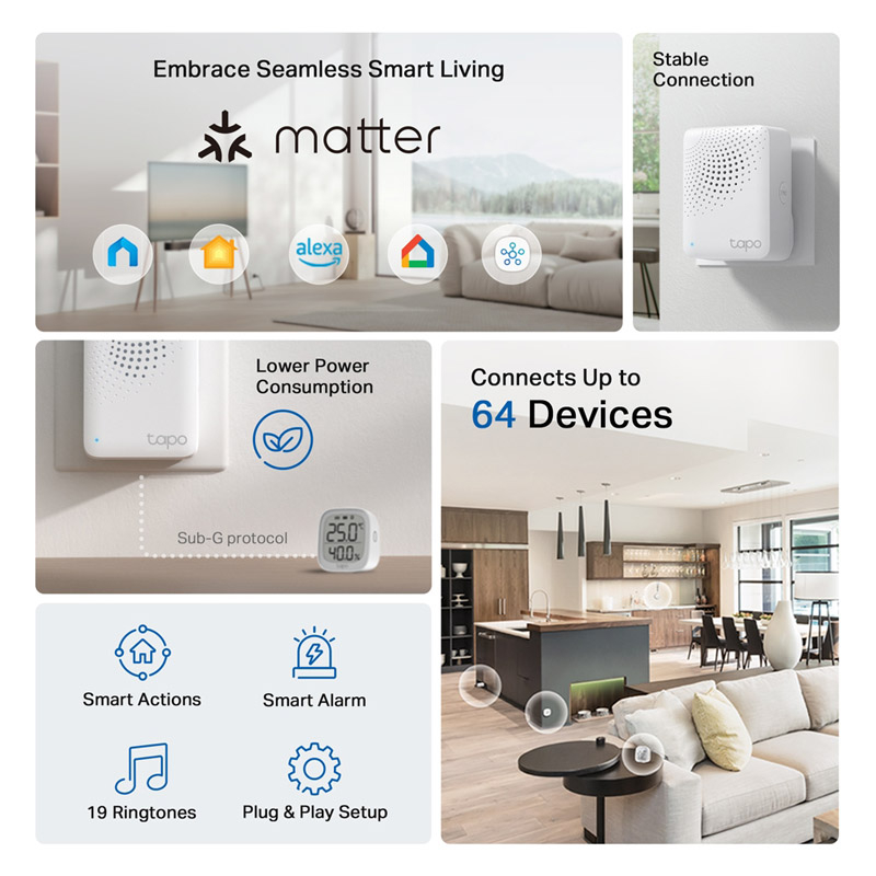 TP-LINK TAPO H100 Smart Hub z zvoncem brezžična dostopna točka - slika 2