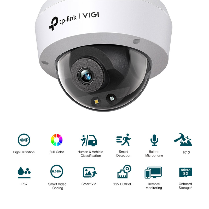 TP-LINK VIGI C240 2,8mm IR dnevna/nočna 4MP LAN PoE QHD zunanja nadzorna kamera - slika 2