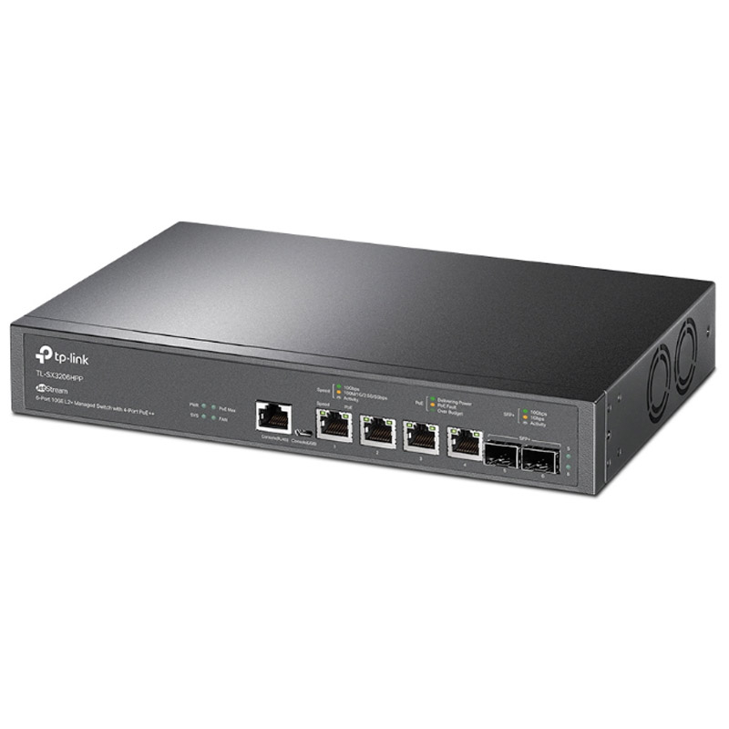 TP-LINK JetStream TL-SX3206HPP 6-port 4x 10GE RJ45 2x 10Gbps SFP+ (4x POE++) L2+ Managed mrežno stikalo switch - slika 2