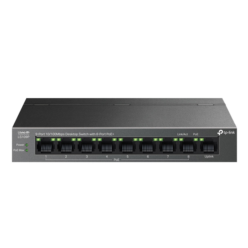 TP-LINK LS109P 9-Port 10/100Mbps (8x PoE+) RJ45 mrežno stikalo switch