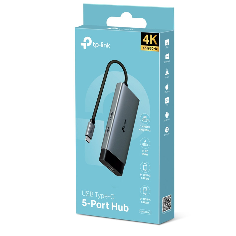 TP-LINK UH5020C USB-C 5v1 USB hub - slika 2