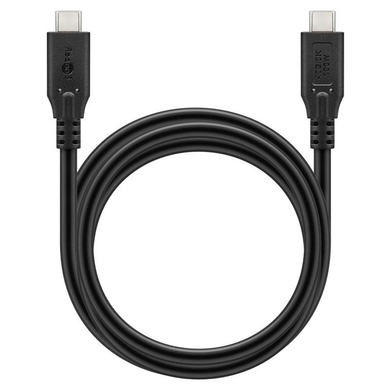 GOOBAY USB-C na USB-C USB40 2m 100W 40Gbit/s črn napajalni kabel - slika 2