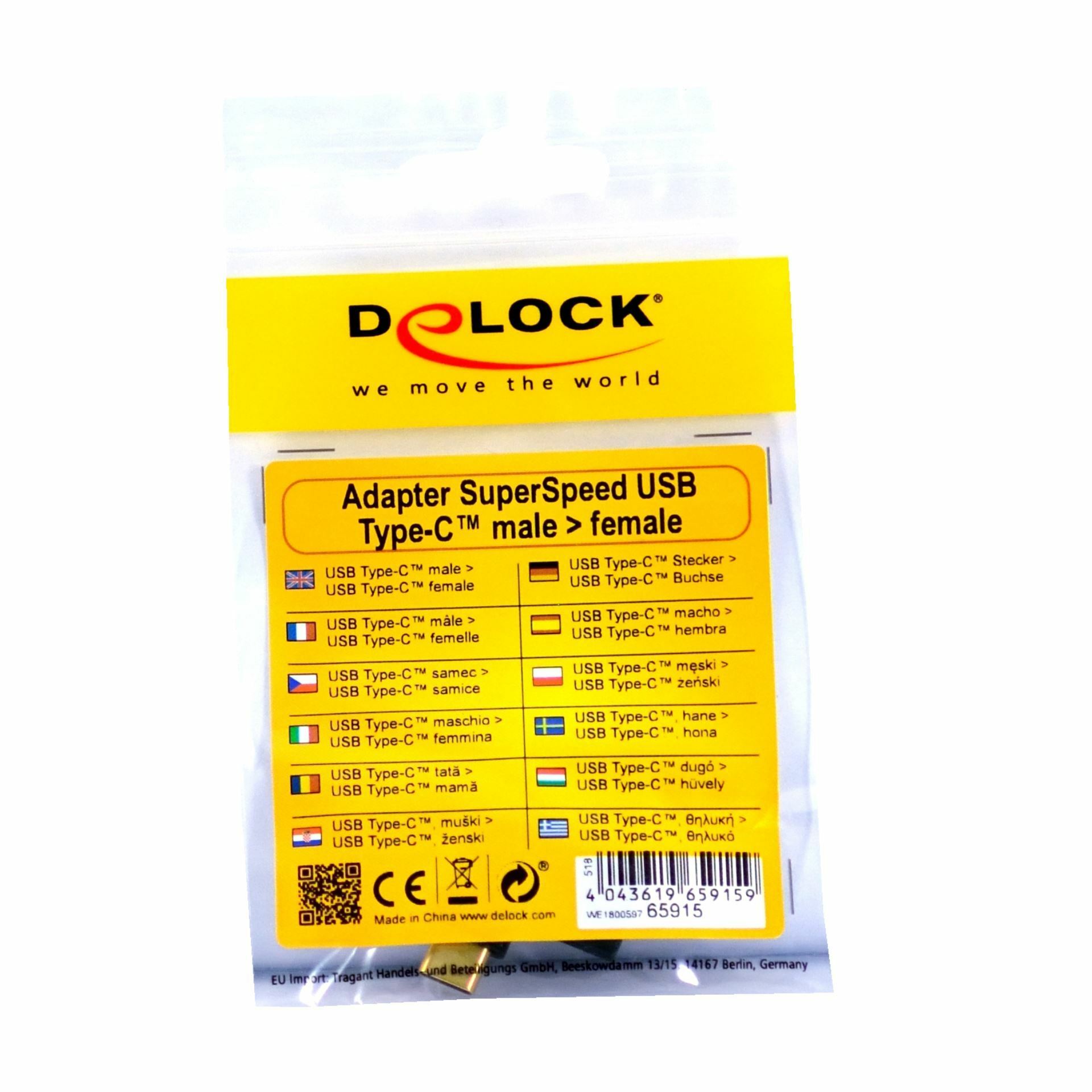 Delock adapter USB C 3.1 Gen 2 M-USB C Ž kotni-horiz. 65915 - slika 2