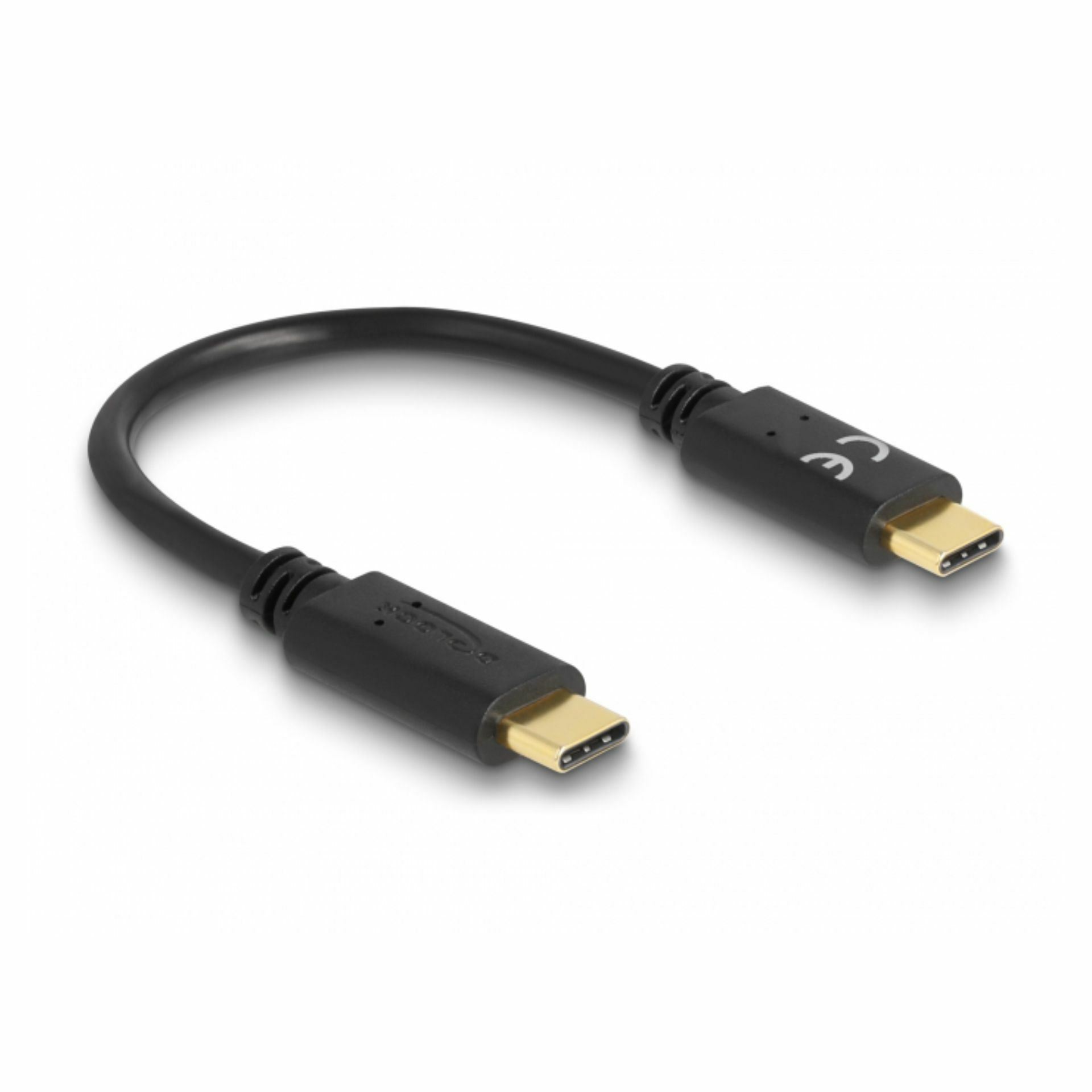 Delock kabel USB C-C 15cm 100W 5A E-Marker črn 85356