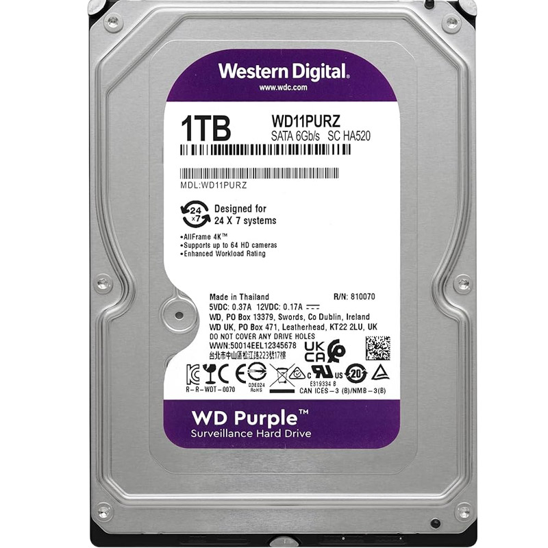 WD Purple 1TB 3,5" SATA3 64MB 5400rpm WD11PURZ trdi disk - slika 2