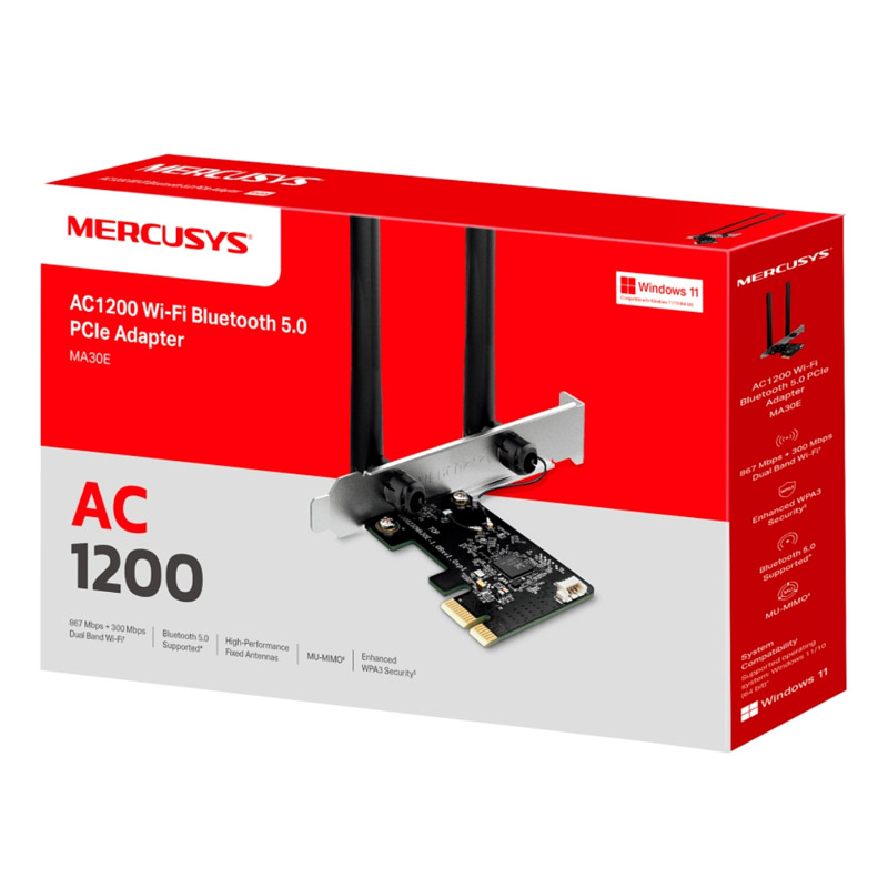 MERCUSYS MA30E AC1200 WiFi Bluetooth Dual Band PCIe mrežna kartica - slika 2