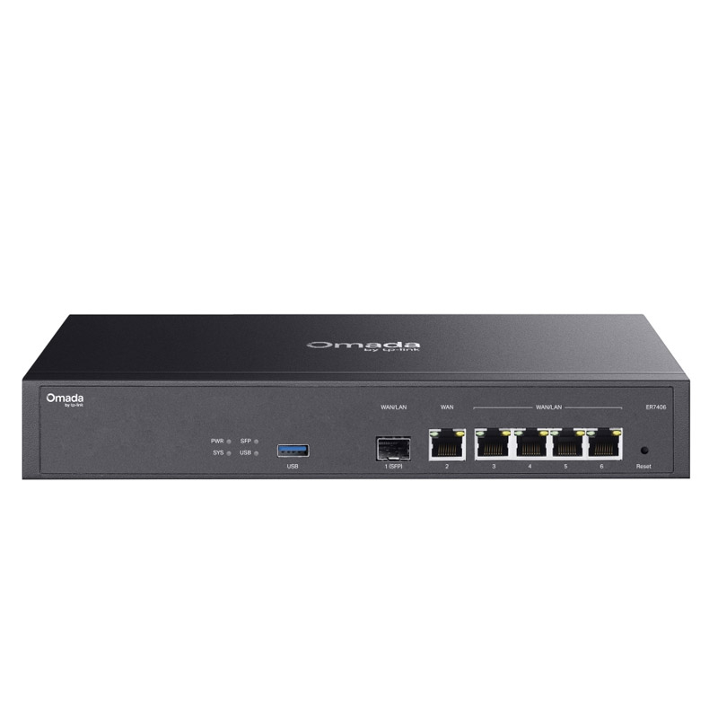 TP-LINK Omada ER7406 V1.20 6-port 4x Gigabit RJ45 1x SFP/RJ45 Combo 1x Gigabit WAN RJ45 VPN usmerjevalnik-gateway
