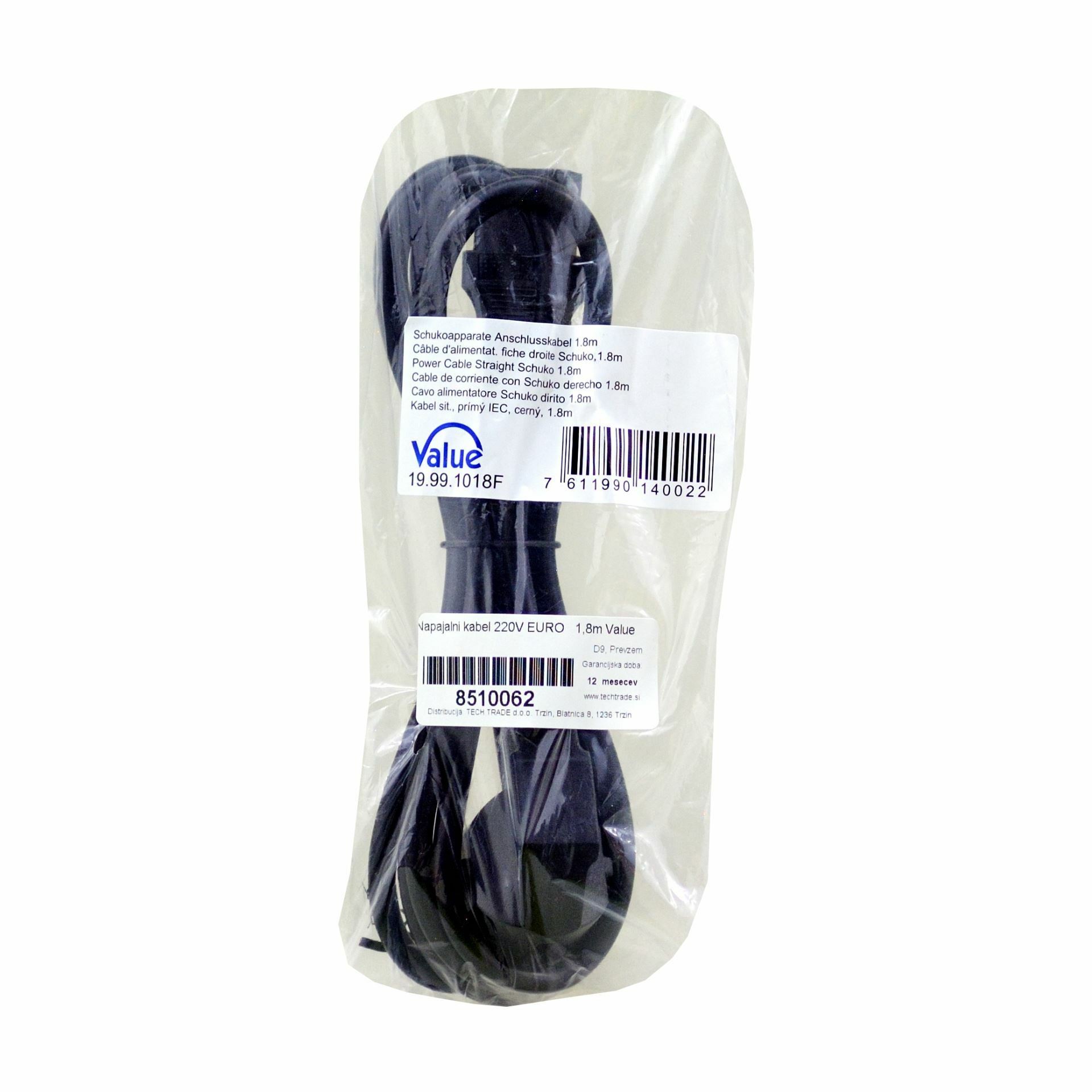 Value napajalni kabel 220V EURO 1,8m - slika 2