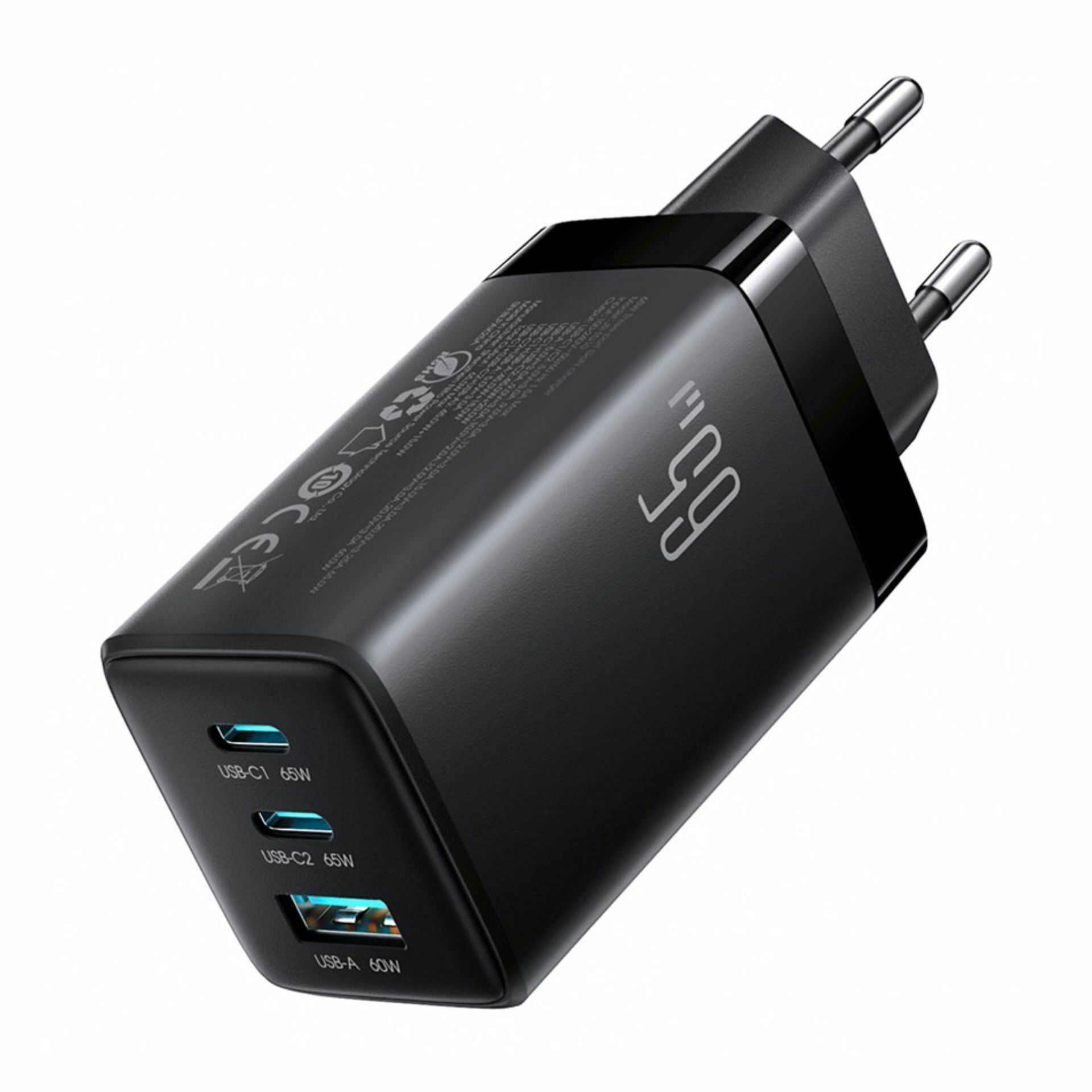 Joyroom polnilec 65W USB 2xTipC TipA GaN PD +kabel črn JR-TG10 - slika 2