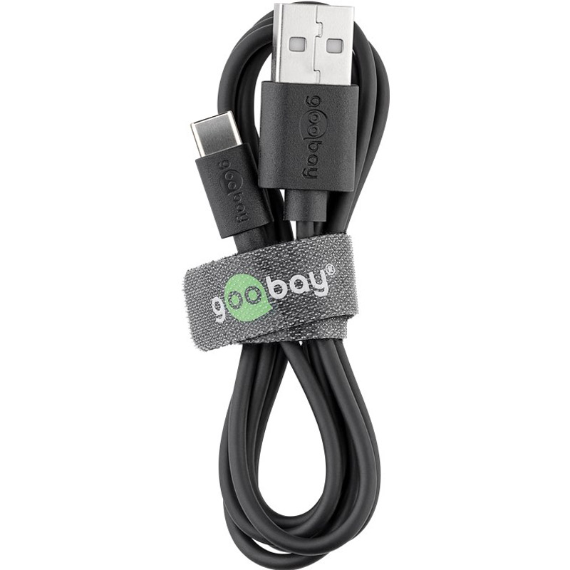 GOOBAY USB-C na USB-A 2.0 0,1m črn polnilni in sync kabel - slika 2