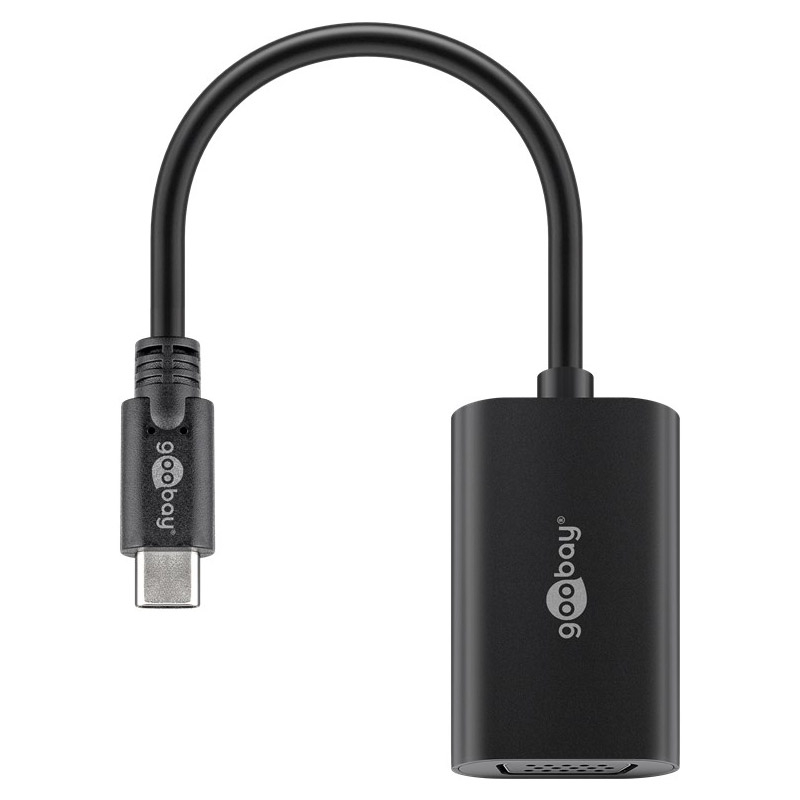 GOOBAY USB-C na VGA FHD črn adapter