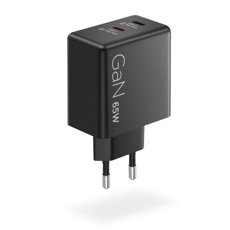 LENOVO Dual USB-C 65W GaN črn hitri polnilec G0A6065BEU - slika 2