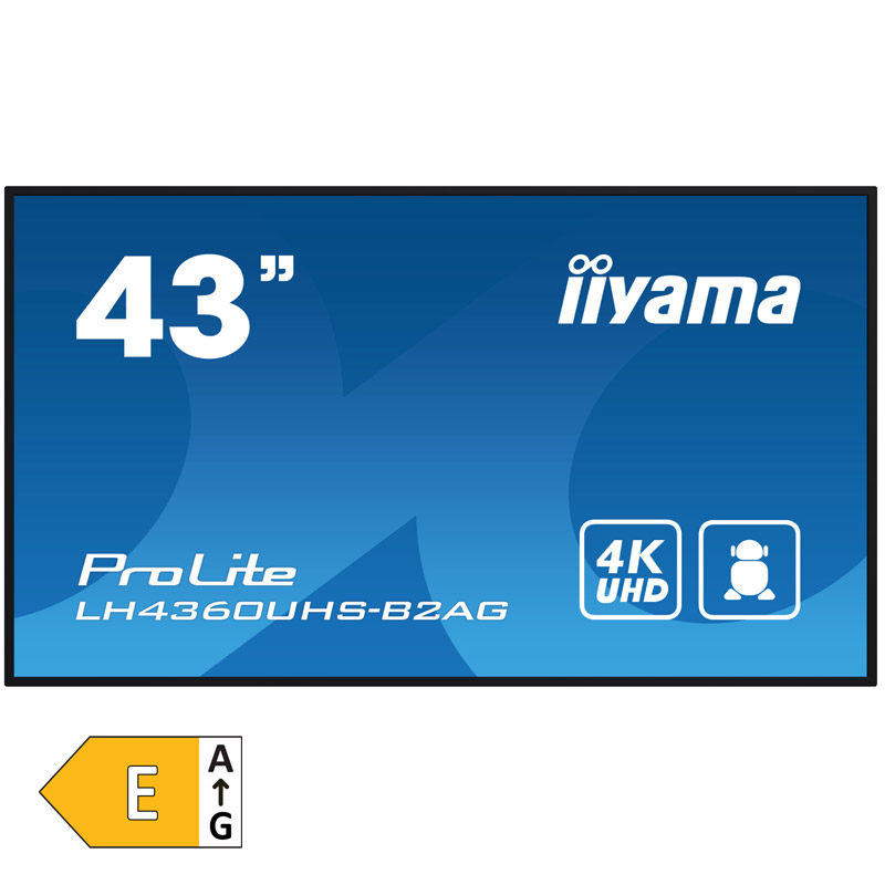 IIYAMA ProLite LH4360UHS-B2AG 42,5" (108cm) 4K UHD VA 24/7 Android zvočniki informacijski zaslon