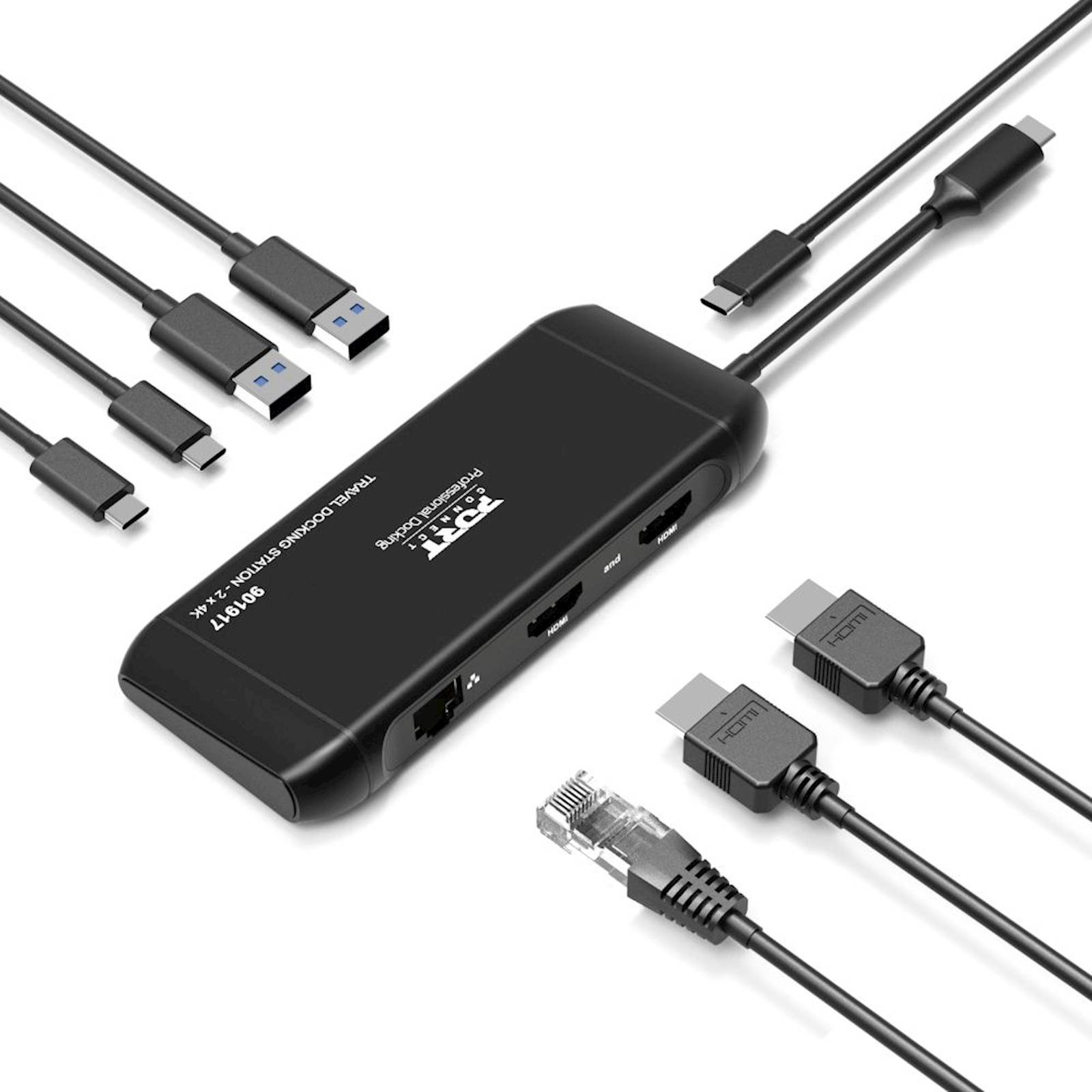 POLNILNA POSTAJA PORT TIP C TRAVEL 2X4K PD 100W (HDMI 2x)