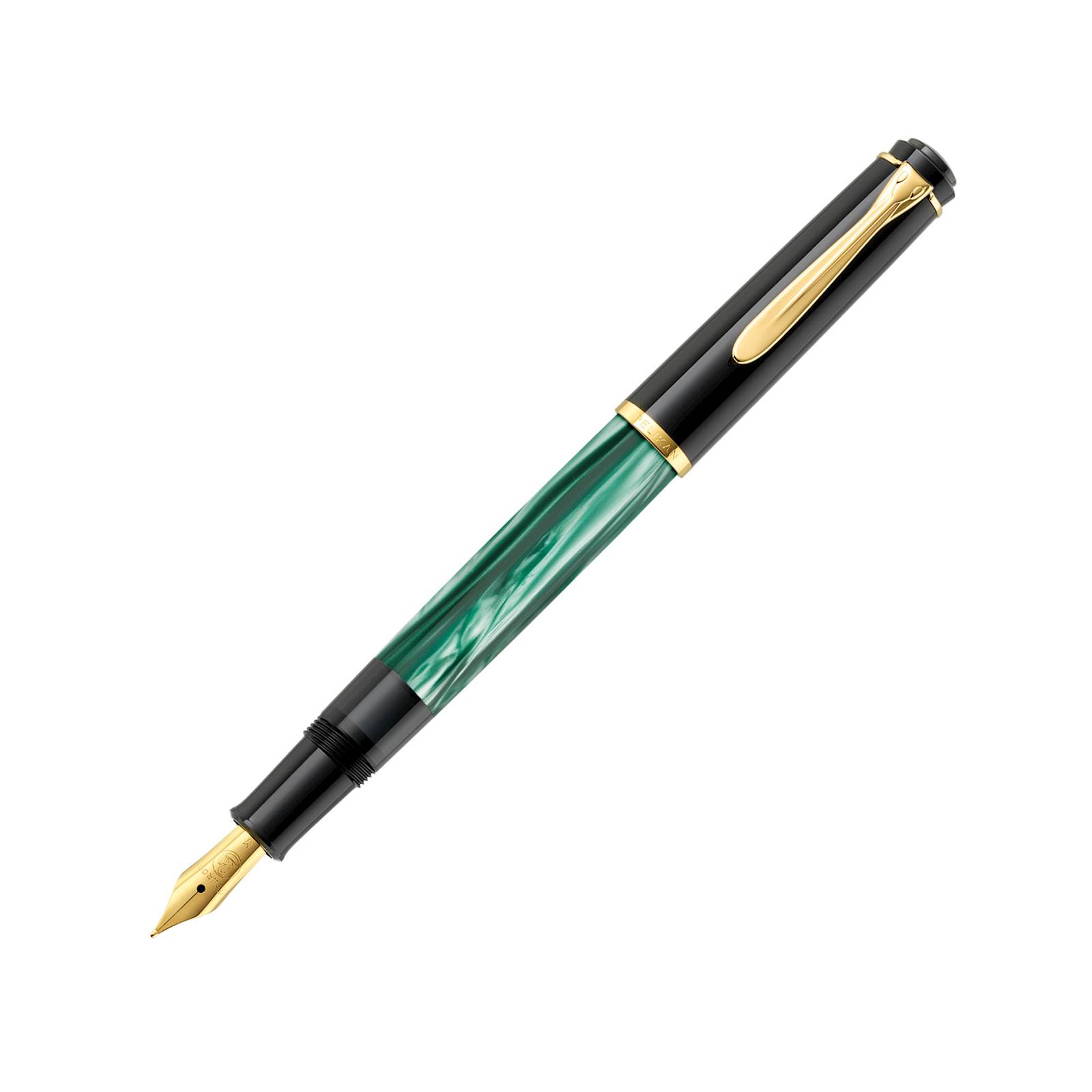 Pelikan nalivno pero M200, marmorirano zelen, F konica, v darilni škatli - slika 2
