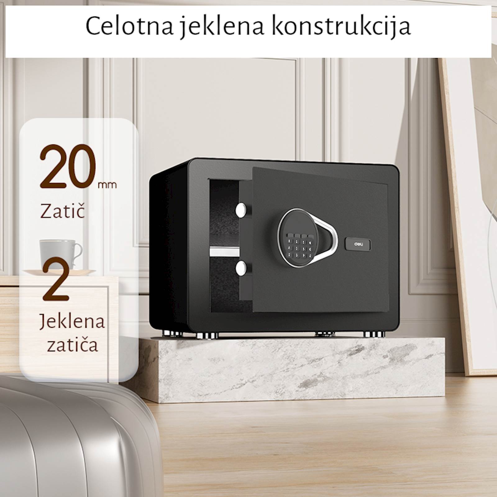 DELI ET540 digitalni sef, črn - slika 6