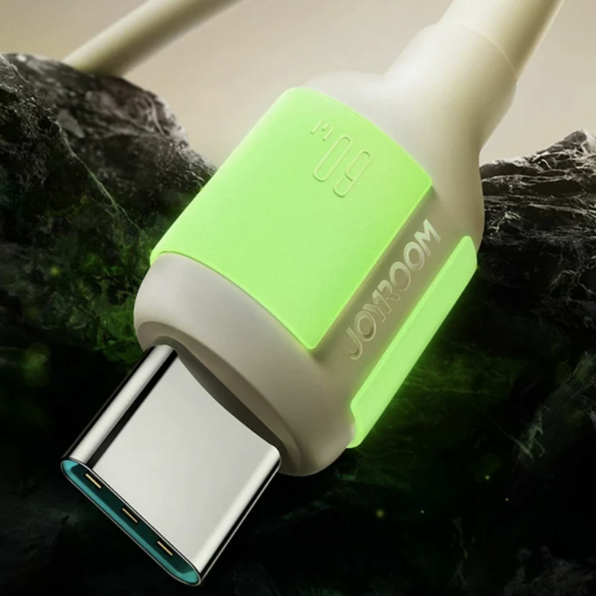 Joyroom kabel USB C-C 2m 60W bež silikonski luminescent S-A53 - slika 2