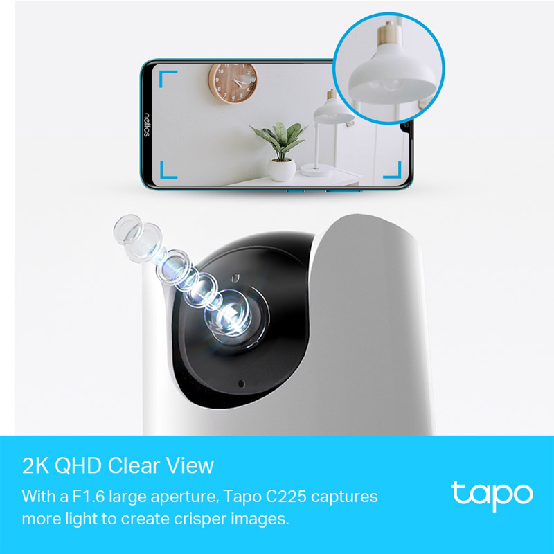 TP-LINK Tapo C225 4MP 2K QHD 360° WiFi bela notranja nadzorna kamera - slika 2