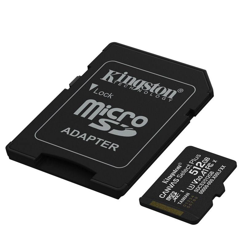 KINGSTON Canvas Select Plus microSD 512GB Class10 UHS-I U3 V30 A1 SD adapter SDCS3/512GB spominska kartica - slika 2
