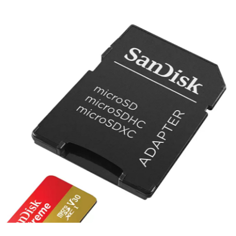 SANDISK Extreme microSDXC 128GB Class 10 UHS-I U3 V30 A2 4K UHD SD adapter SDSQXAA-128G-GN6MA spominska kartica - slika 2